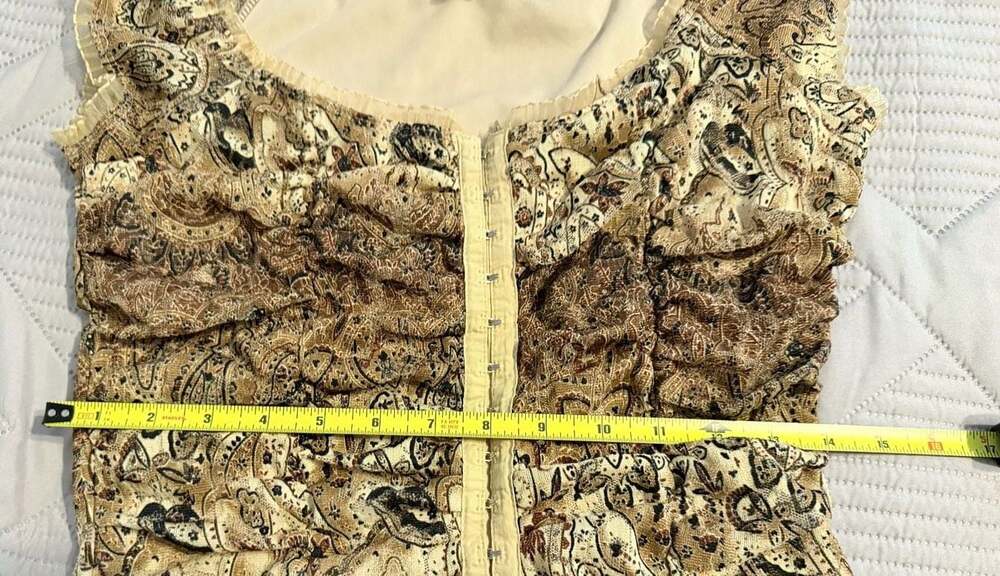 Y2K Fairycore Paisley Sheer Mesh Ruched Ruffle Hem Cami Top size Medium
AD - Picture 7 of 7